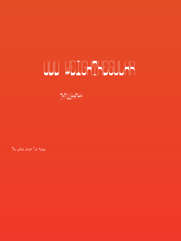 Odd weightRegular Poster