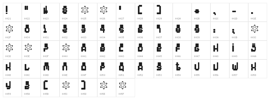 Oddessey 4000 Character Map