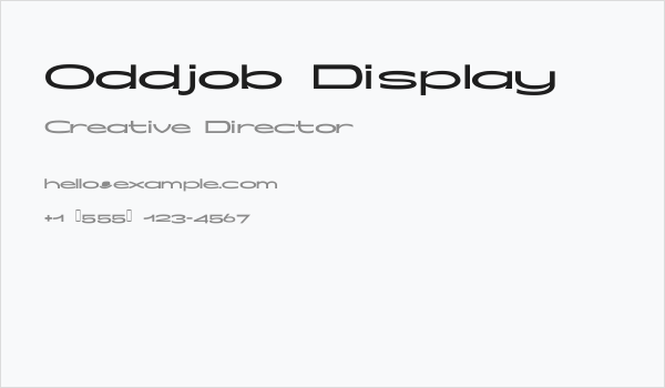 Oddjob Display Business Card