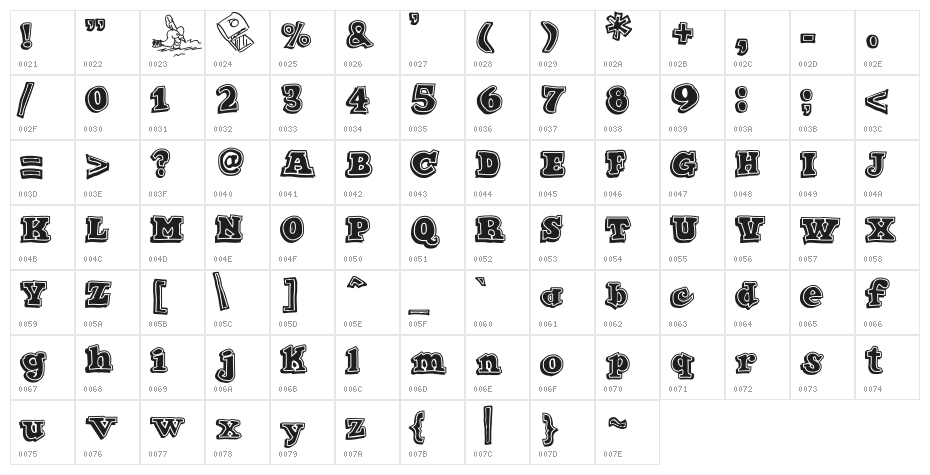 Ode 2 Paste Up Heavy Character Map