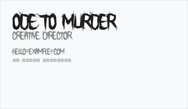 Ode To Murder Business Card