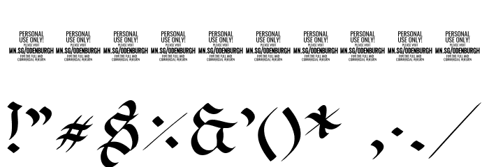 OdenburghDecoPERSONALUSE Font OTHER CHARS