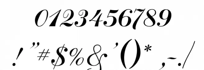 Odessa Script Font OTHER CHARS