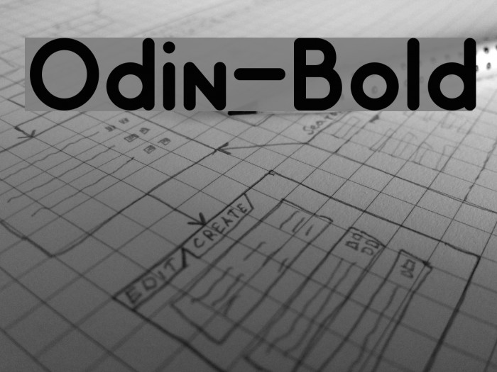 Odin-Bold Font examples