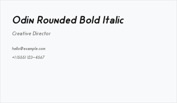 Odin Rounded Bold Italic Business Card