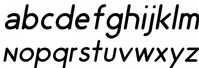 Odin Rounded Light Italic फ़ॉन्ट लोअरकेस