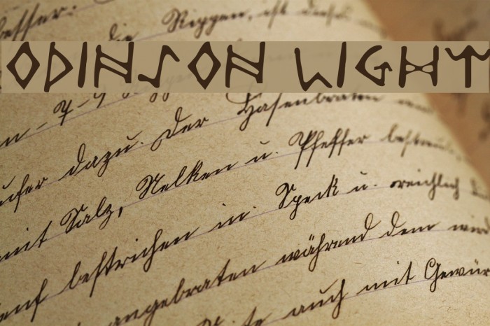 Odinson Light Font examples