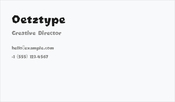 Oetztype Business Card