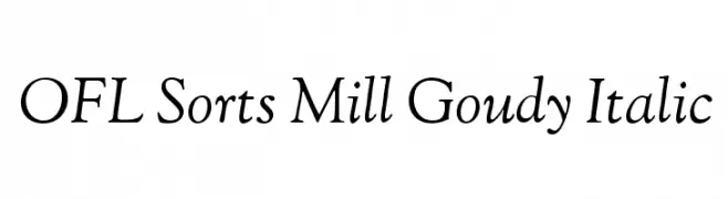 OFL Sorts Mill Goudy Italic  Frei Schriftart Herunterladen