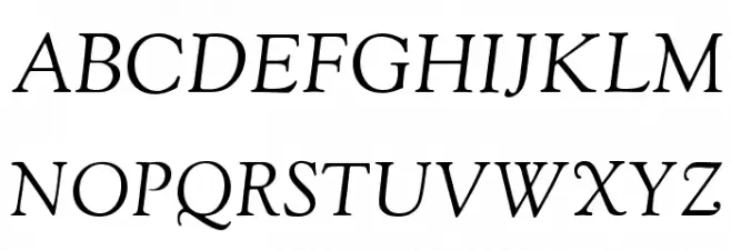 OFL Sorts Mill Goudy Italic Caratteri MAIUSCOLE