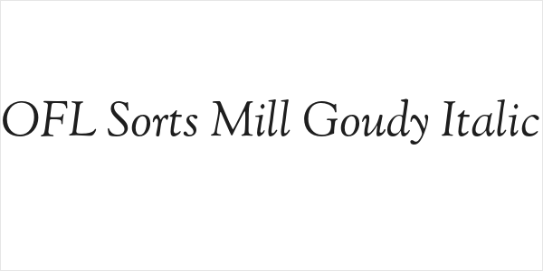 OFL Sorts Mill Goudy Italic Logo