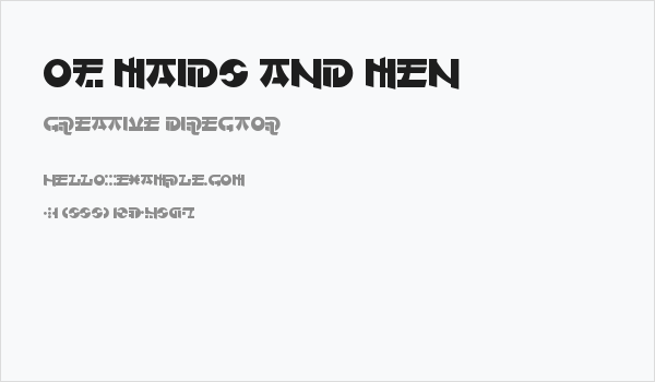 Of Maids and Men Business Card