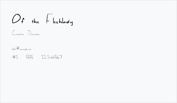 Of the Fleshlady Business Card