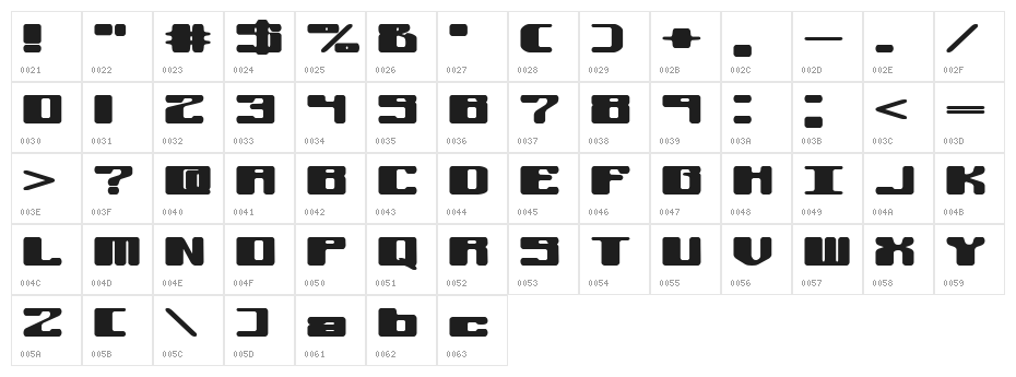 Off Kilter L BRK Character Map