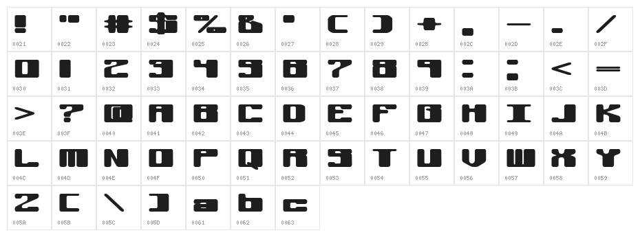 Off Kilter R BRK Character Map
