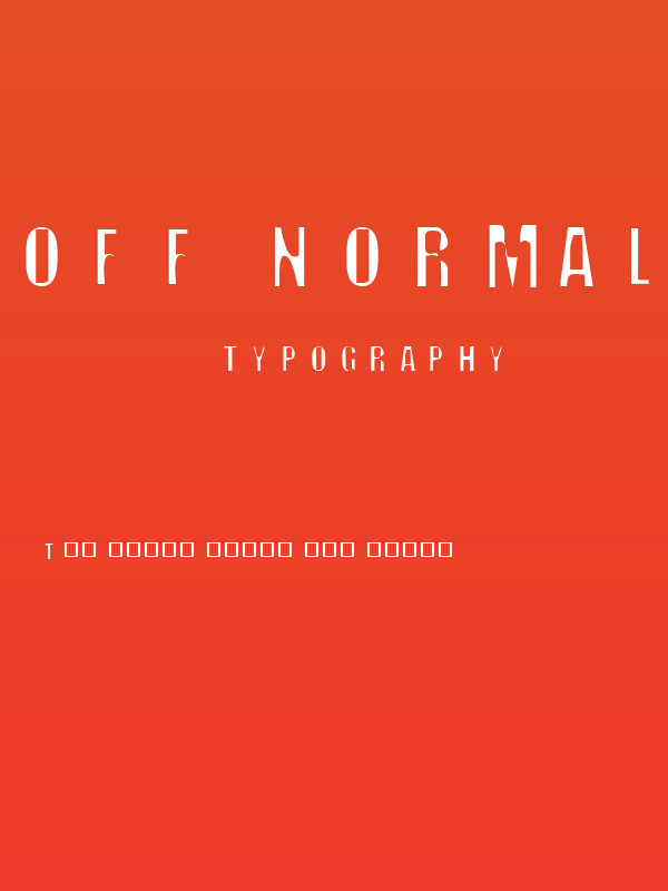 Off Normal Poster