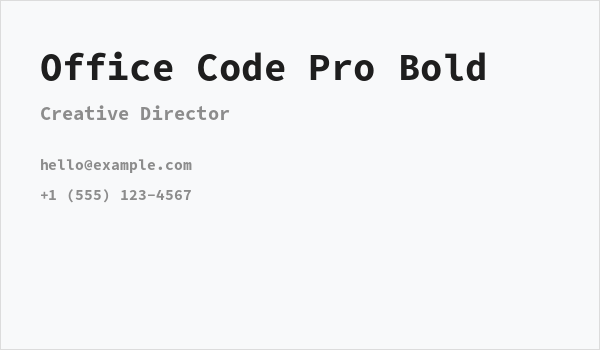 Office Code Pro Bold Business Card