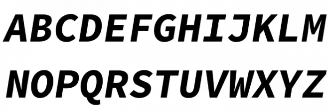 Office Code Pro D Bold Italic Font UPPERCASE