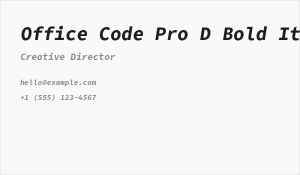 Office Code Pro D Bold Italic Business Card