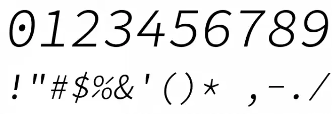 Office Code Pro D Light Italic फ़ॉन्ट अन्य घर का काम