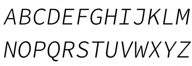 Office Code Pro D Light Italic フォント 大文字