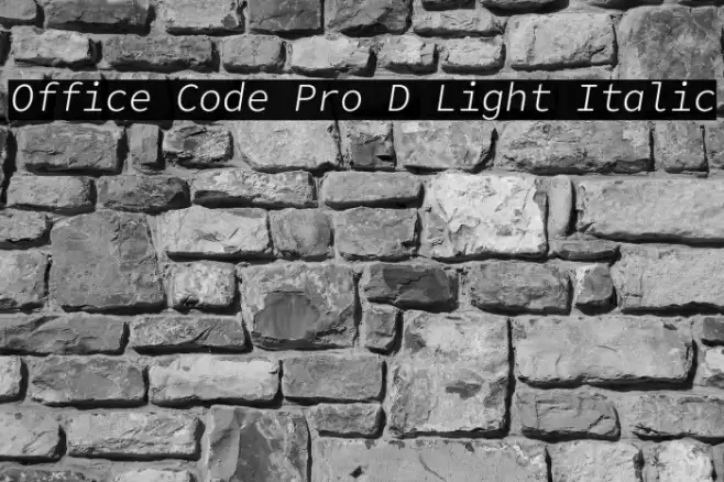 Office Code Pro D Light Italic फ़ॉन्ट examples