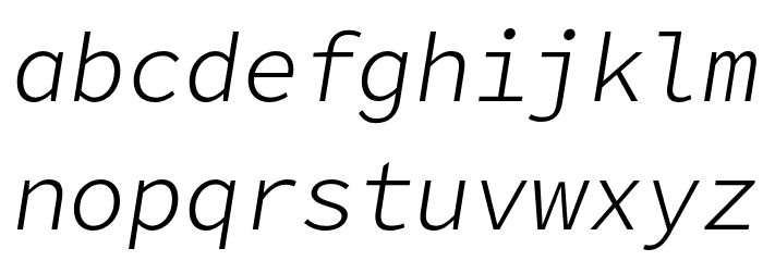 Office Code Pro D Light Italic Font LOWERCASE
