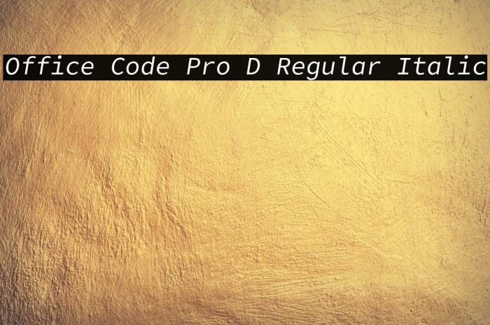 Office Code Pro D Regular Italic Example 1
