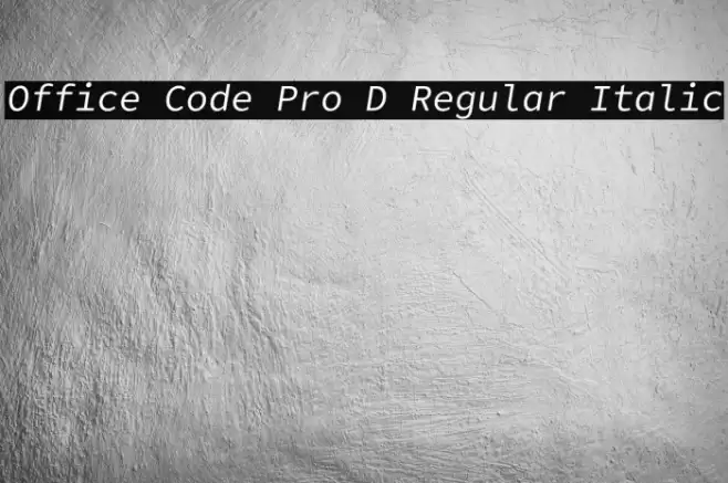 Office Code Pro D Regular Italic Font examples