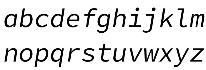 Office Code Pro D Regular Italic Font LOWERCASE