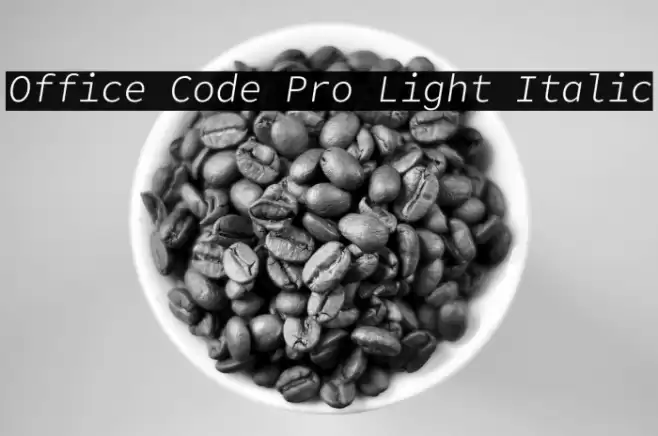 Office Code Pro Light Italic خط examples