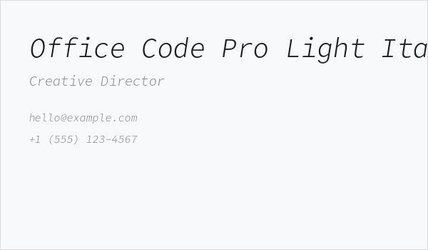 Office Code Pro Light Italic Business Card