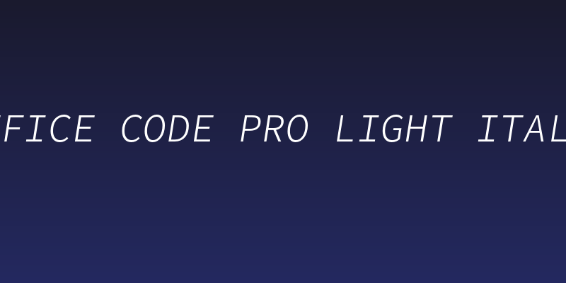 Office Code Pro Light Italic Social Header