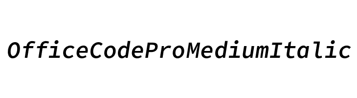 Office Code Pro Medium Italic  フリーフォントのダウンロード