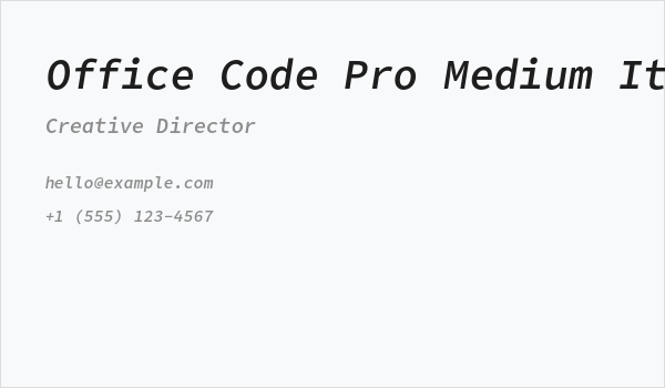 Office Code Pro Medium Italic Business Card