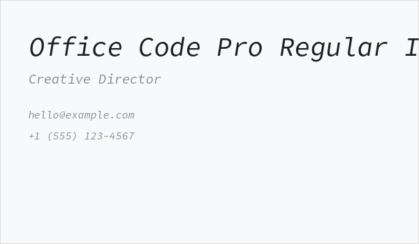 Office Code Pro Regular Italic Business Card