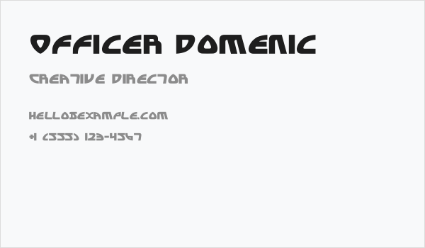 Officer Domenic Business Card