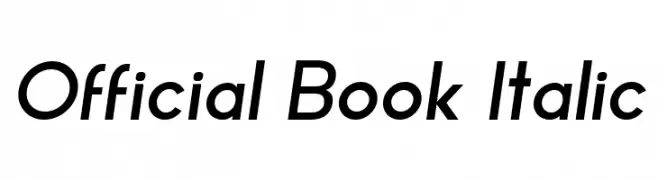 Official Book Italic  les polices de caractères gratuit tlcharger