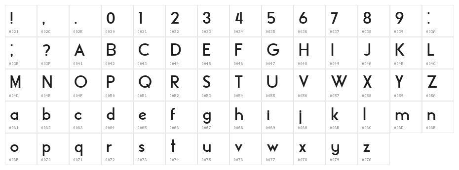 Official Book Regular Character Map