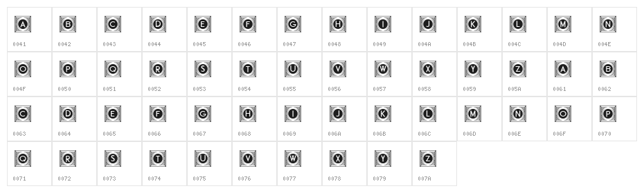 Official Capitals Black Regular Character Map