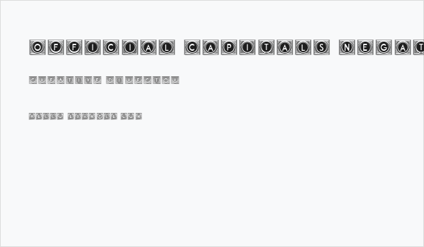 Official Capitals Negative Regular Business Card