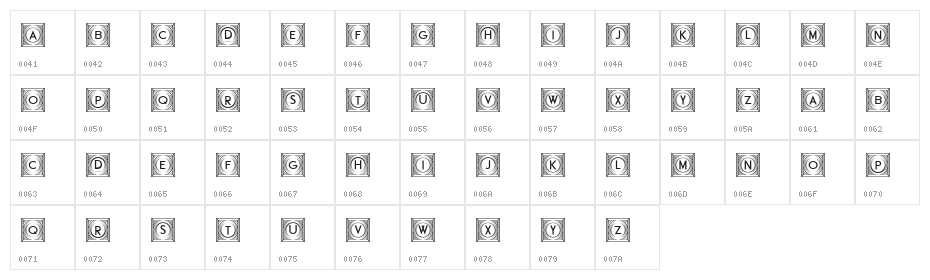 Official Capitals Regular Character Map