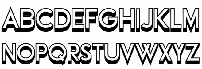 Official Hollow Regular フォント 大文字