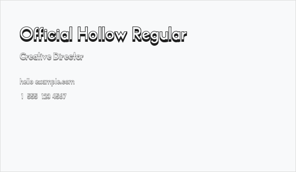 Official Hollow Regular Business Card