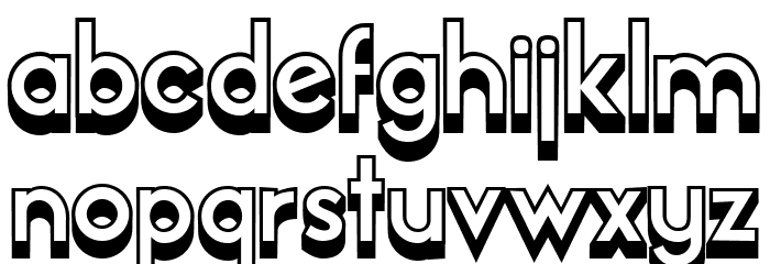 Official Hollow Regular Font LOWERCASE