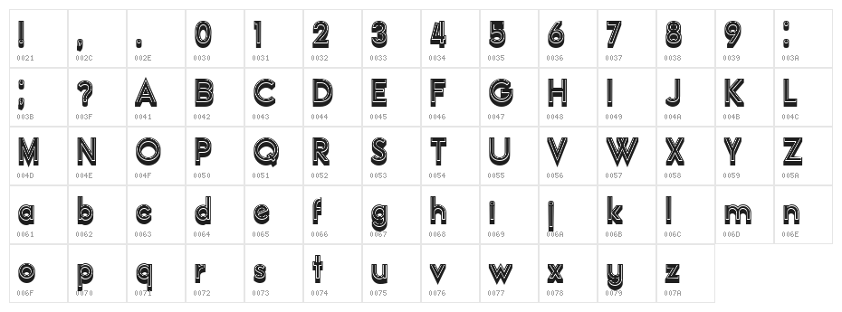 Official Regular Character Map