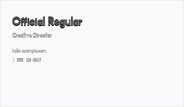 Official Regular Business Card