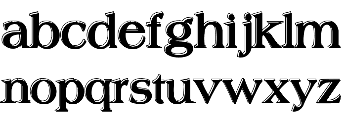 Offset Plain Font LOWERCASE