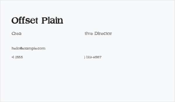 Offset Plain Business Card