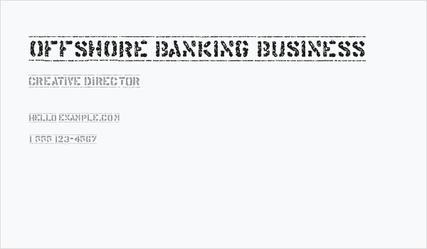 Offshore Banking Business Business Card